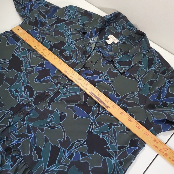 Logo Lori Goldstein Women Stretch Shirt Size Medium Floral Button Office Artsy - Picture 9 of 12